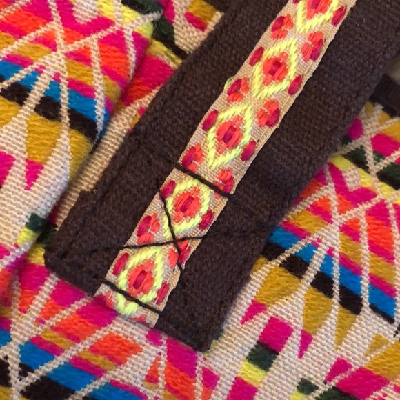 Fabric Tote-Boho Chic-16x16x4-Brightly Colored-EUC - Picture 10 of 16